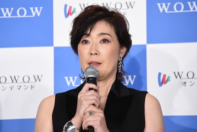 「連続ドラマＷ シャドウワーク」完成報告会に登壇した寺島しのぶ