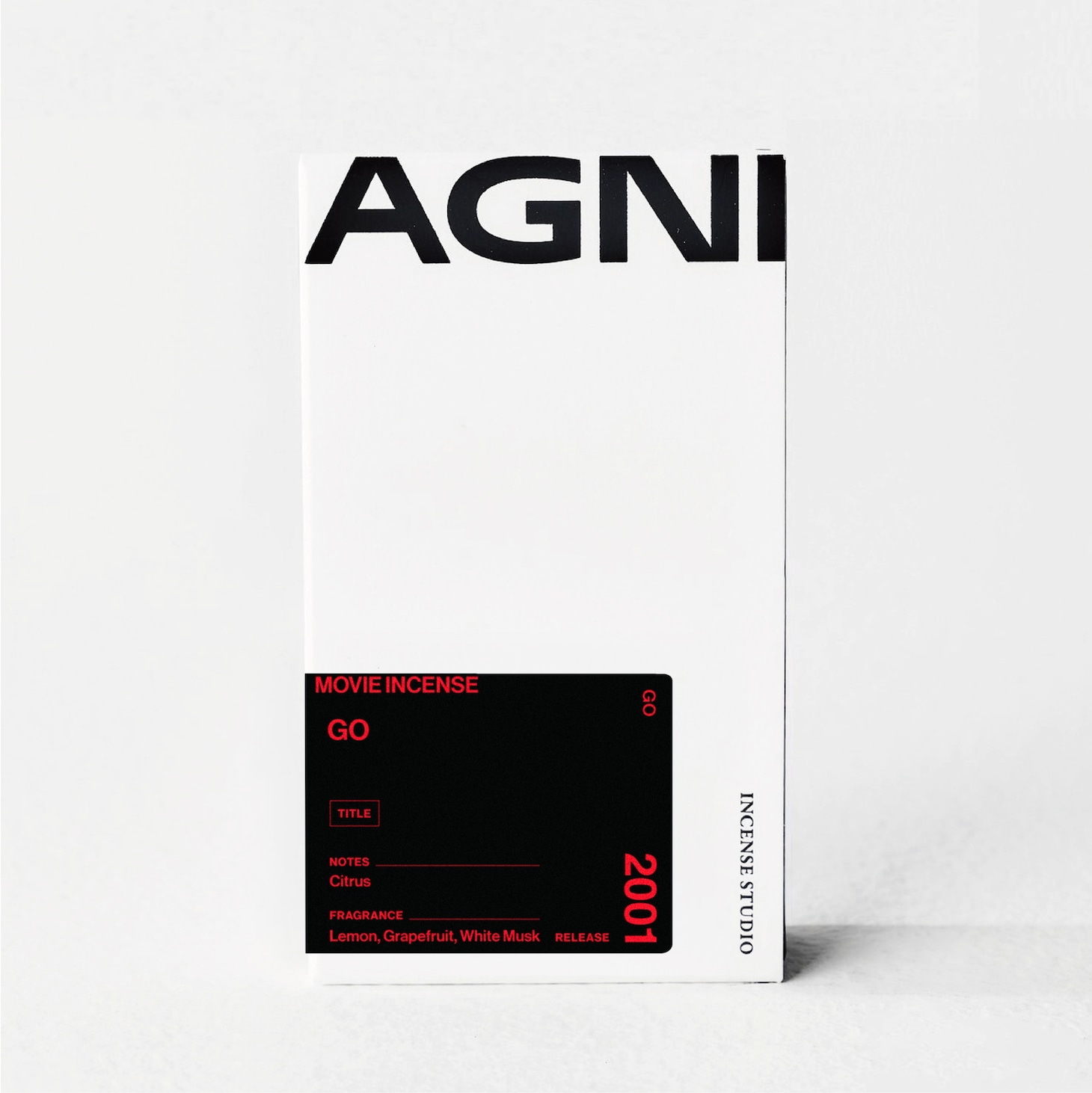 AGNI「MOVIE INCENSE」より、「GO」をイメージしたインセンス（お香）のパッケージ