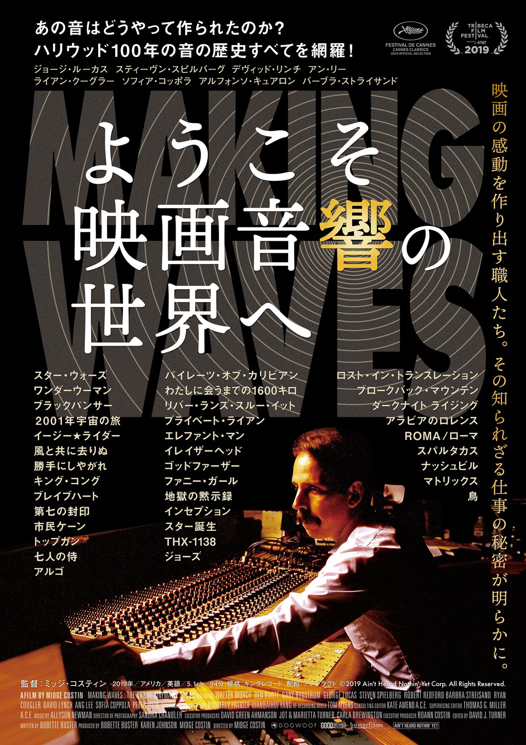 「ようこそ映画音響の世界へ」キービジュアル ©2019 Ain't Heard Nothin' Yet Corp.All Rights Reserved.