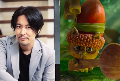 吉野裕行（左）、ガーデン・ノームのマシュー（右）