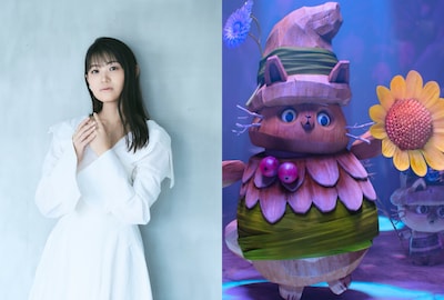 早見沙織（左）ガーデン・ノームのサンフラワー（右）