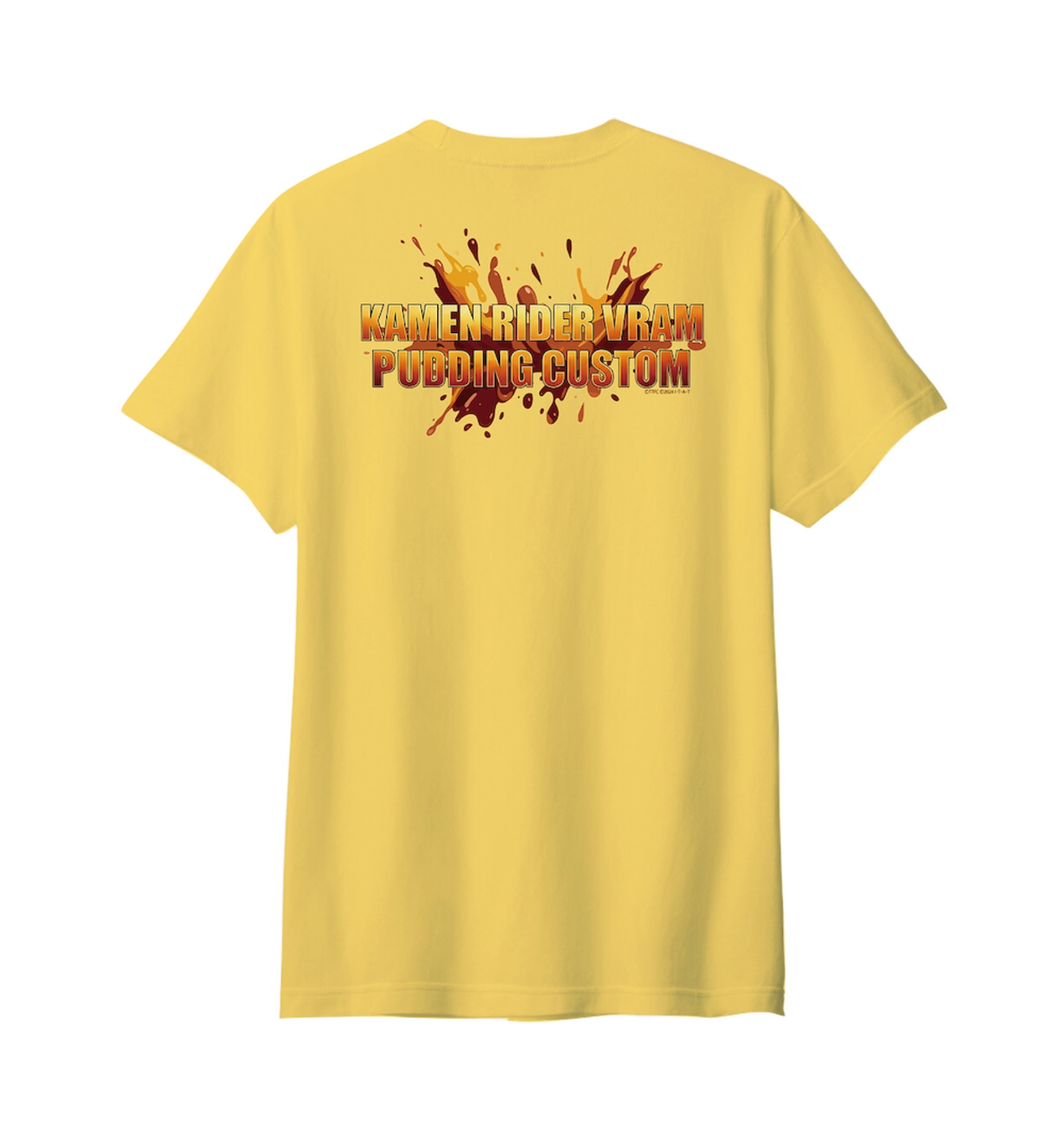 「仮面ライダーヴラム ルートストマック」どっプリンゴチゾウ デザインＴシャツ（裏 / M・XL / 税込4400円）