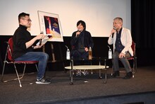 左からMCのよしひろまさみち、田辺誠一、橋口亮輔