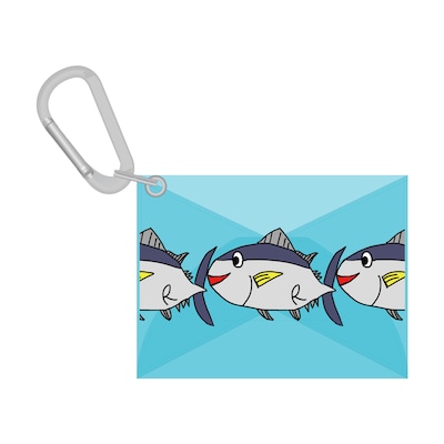 萩原利久がデザインしたカラビナ付きミニポーチ（ライトブルー）