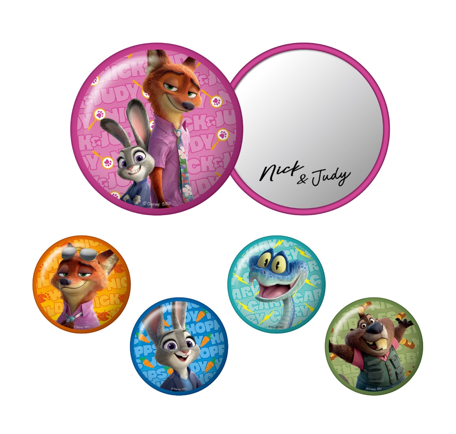 Happyくじ「ズートピア2」I賞の缶ミラー（全5種）