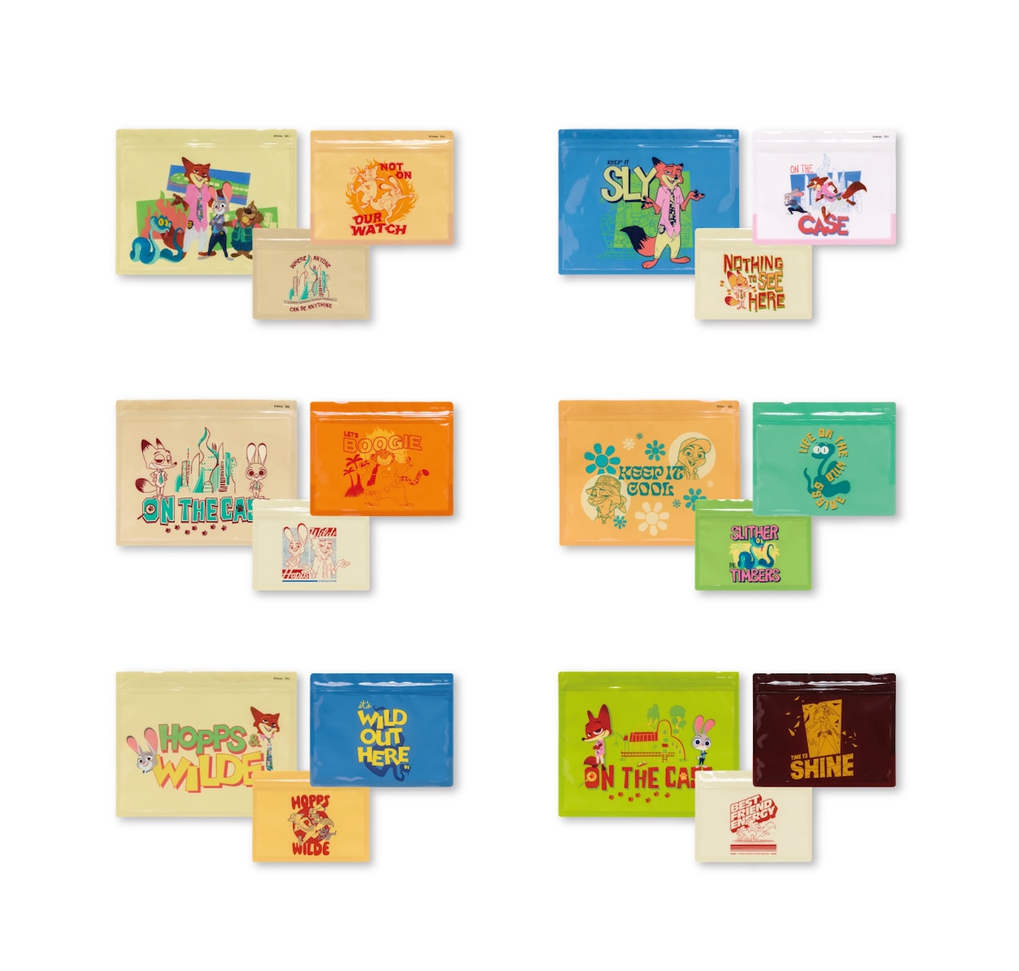 Happyくじ「ズートピア2」J賞のジッパーバッグセット（全6種）
