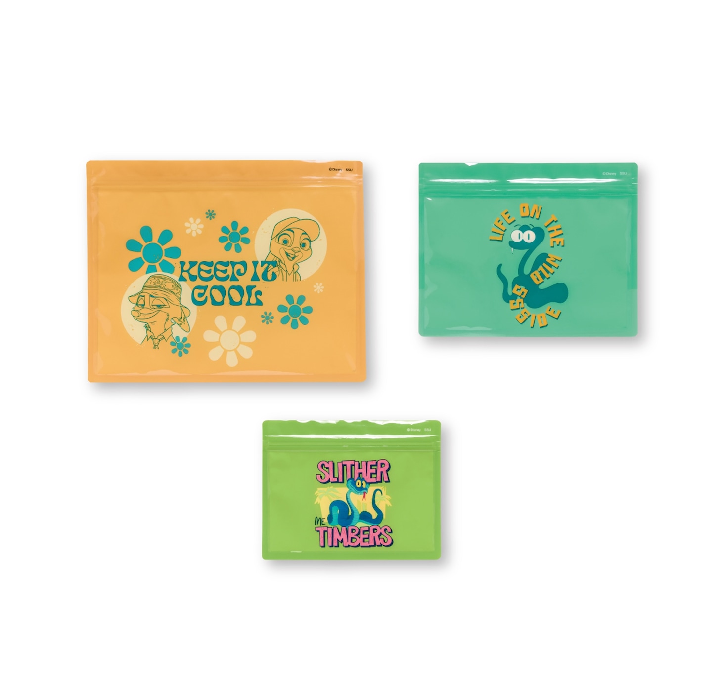 Happyくじ「ズートピア2」J賞のジッパーバッグセット（全6種）