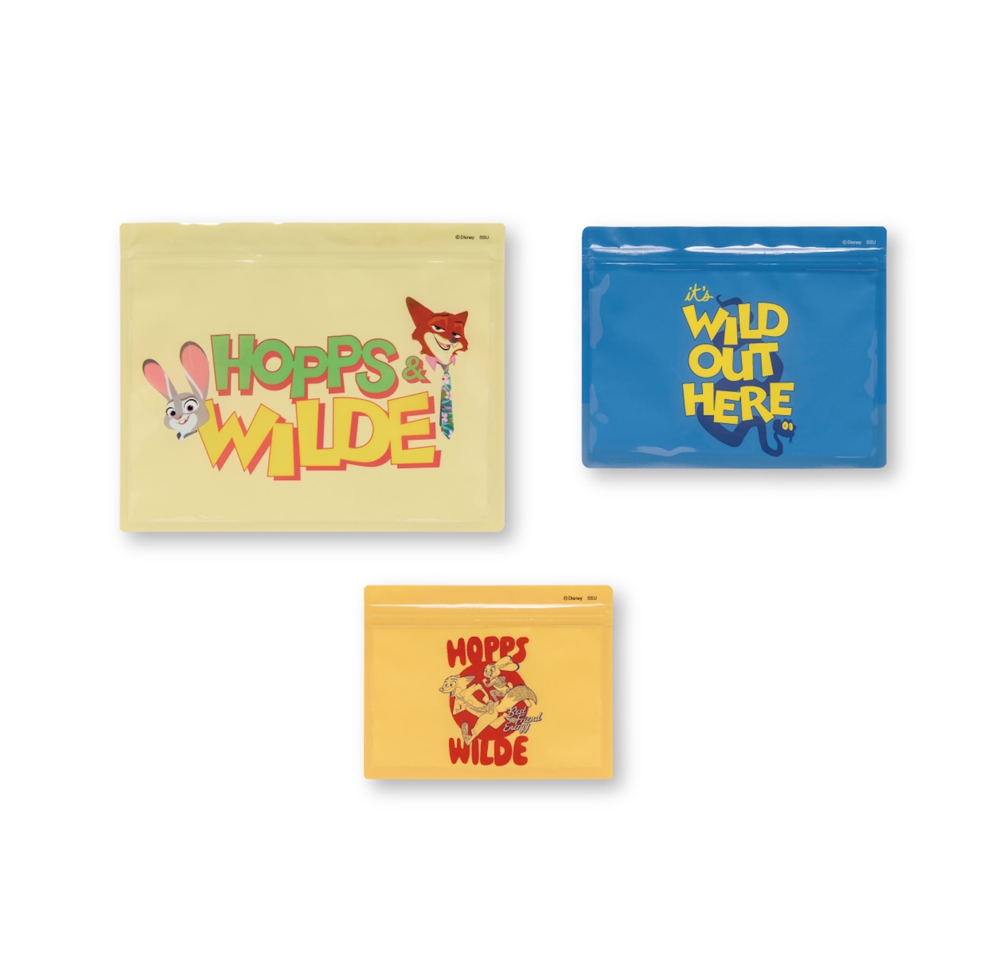 Happyくじ「ズートピア2」J賞のジッパーバッグセット（全6種）