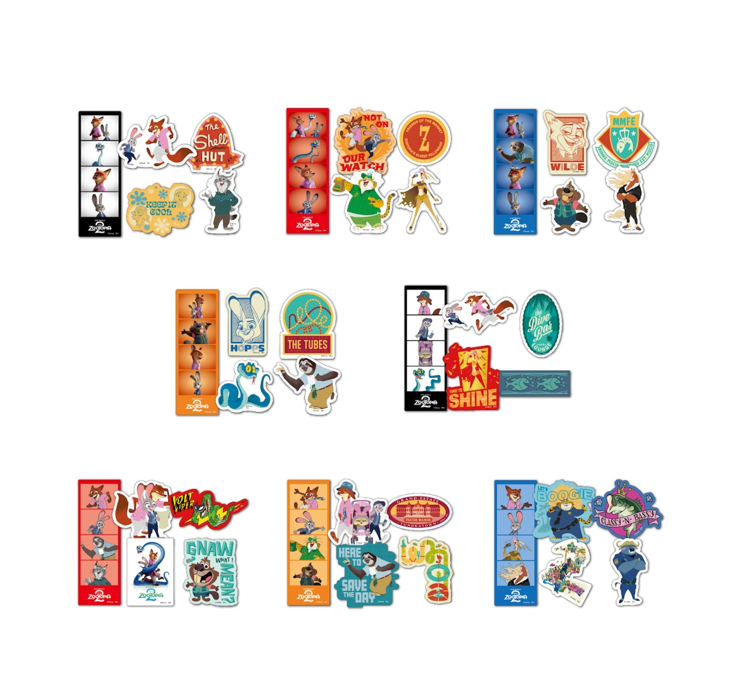 Happyくじ「ズートピア2」K賞のステッカーセット（全8種）