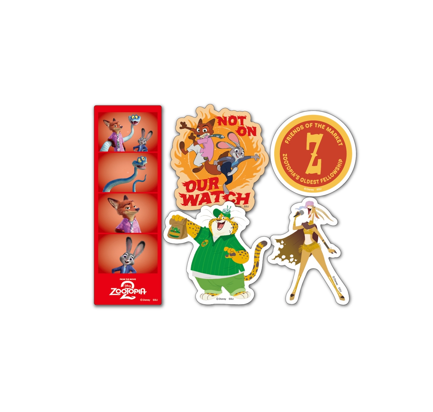 Happyくじ「ズートピア2」K賞のステッカーセット（全8種）