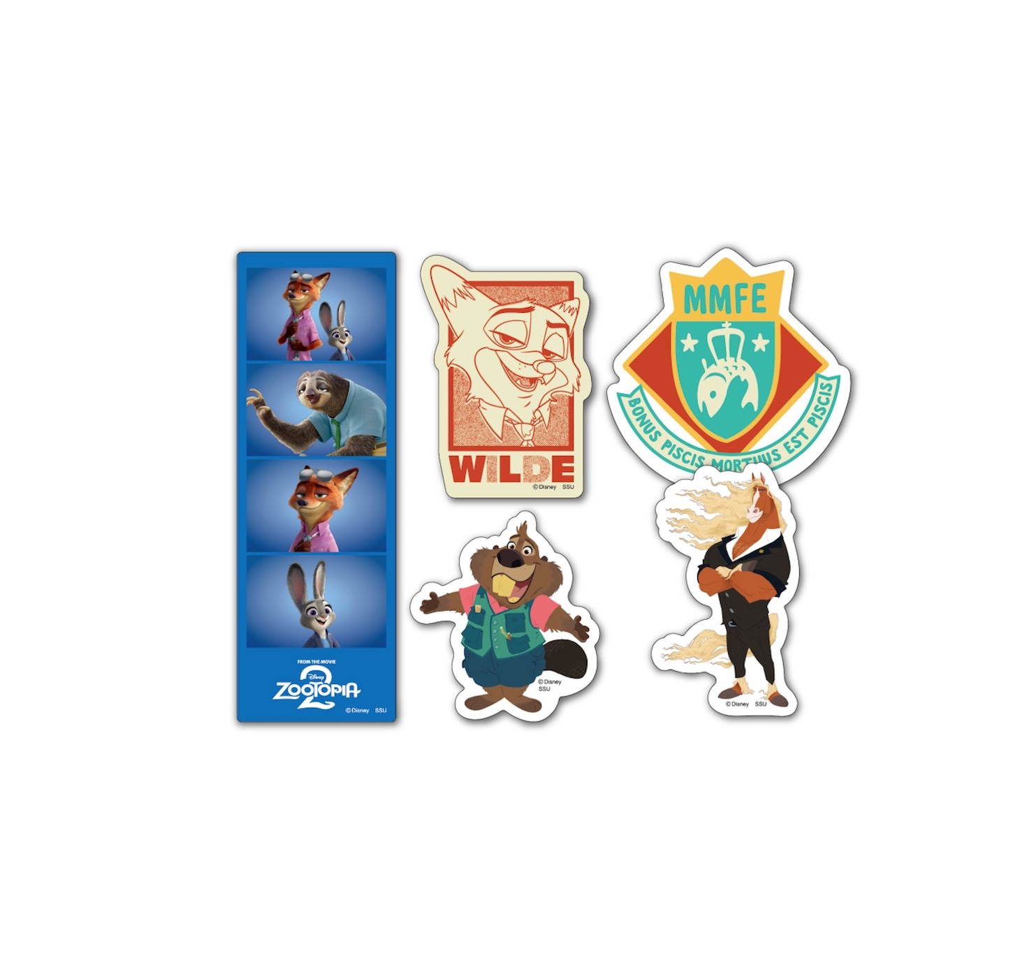 Happyくじ「ズートピア2」K賞のステッカーセット（全8種）