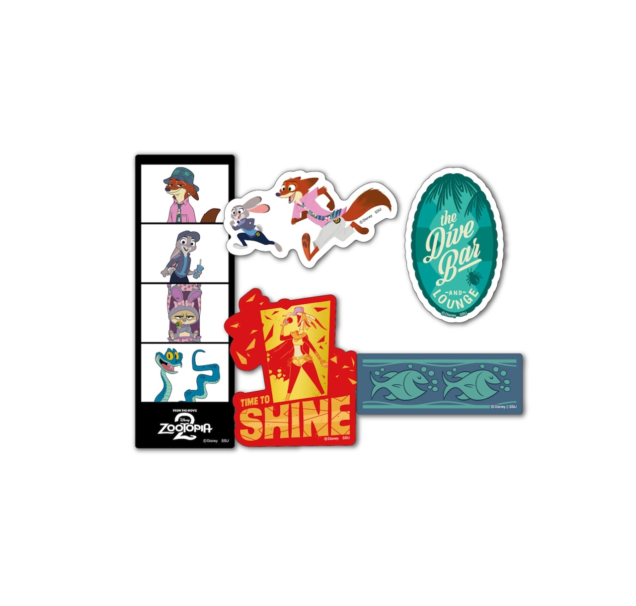 Happyくじ「ズートピア2」K賞のステッカーセット（全8種