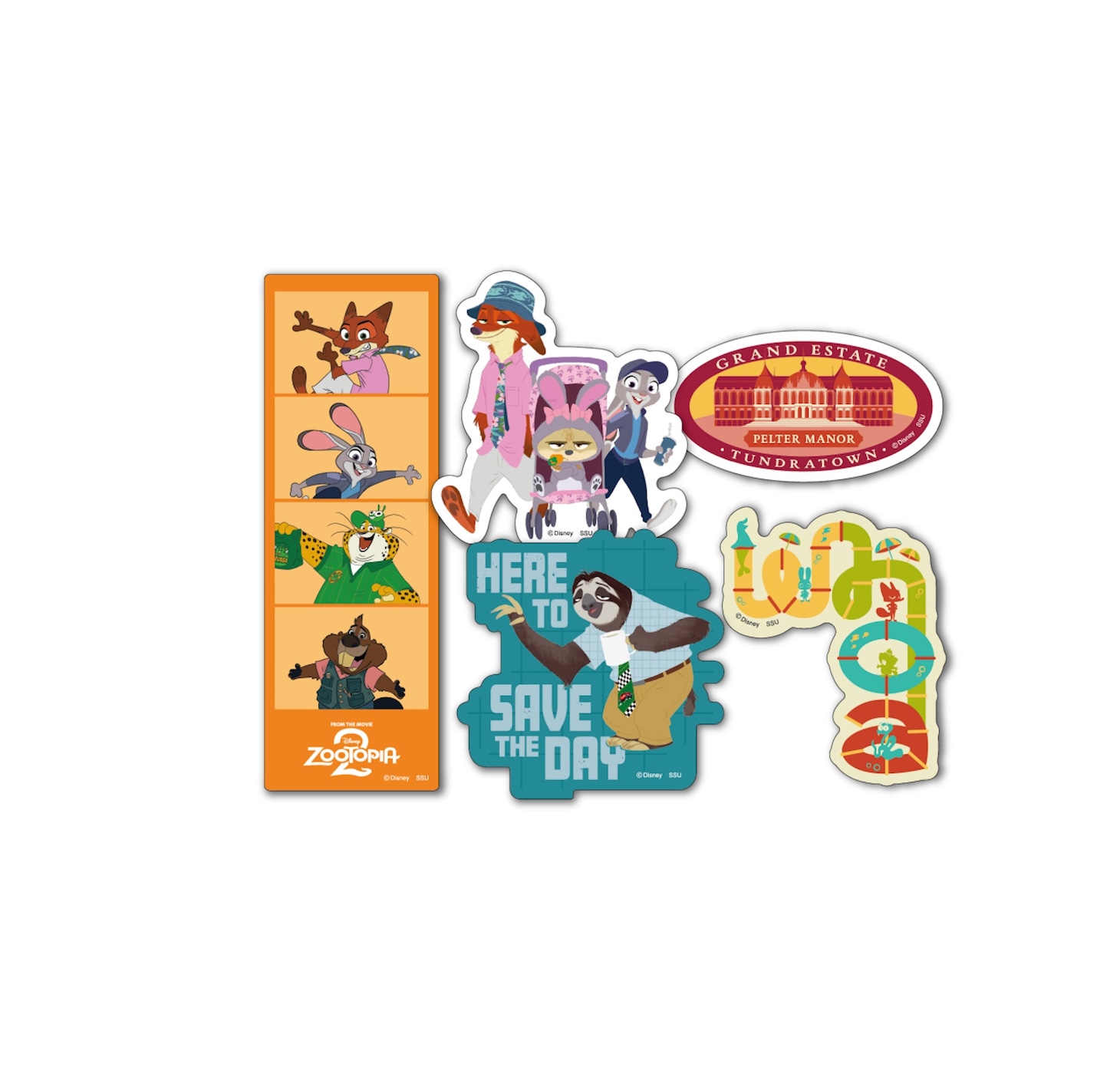 Happyくじ「ズートピア2」K賞のステッカーセット（全8種）