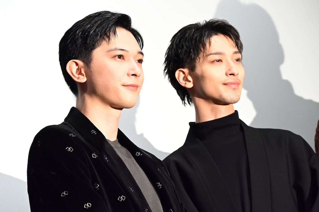 映画 「国宝」 参加記念品 吉沢亮 横浜流星 左から吉沢亮、横浜流星 - 「国宝」吉沢亮・横浜流星・李相日が半年