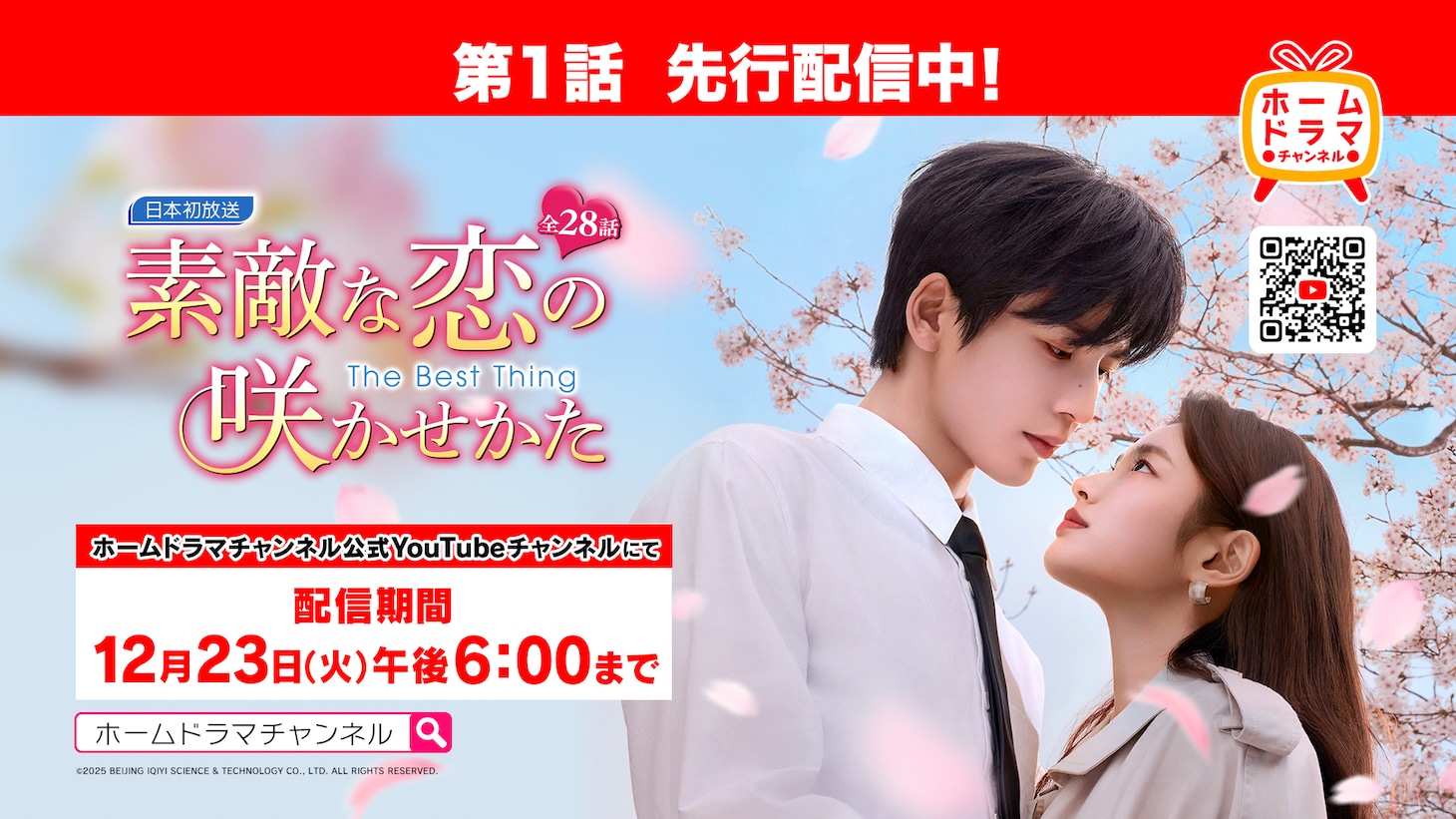 中国ドラマ「素敵な恋の咲かせかた」第1話は12月23日18時まで先行公開されている