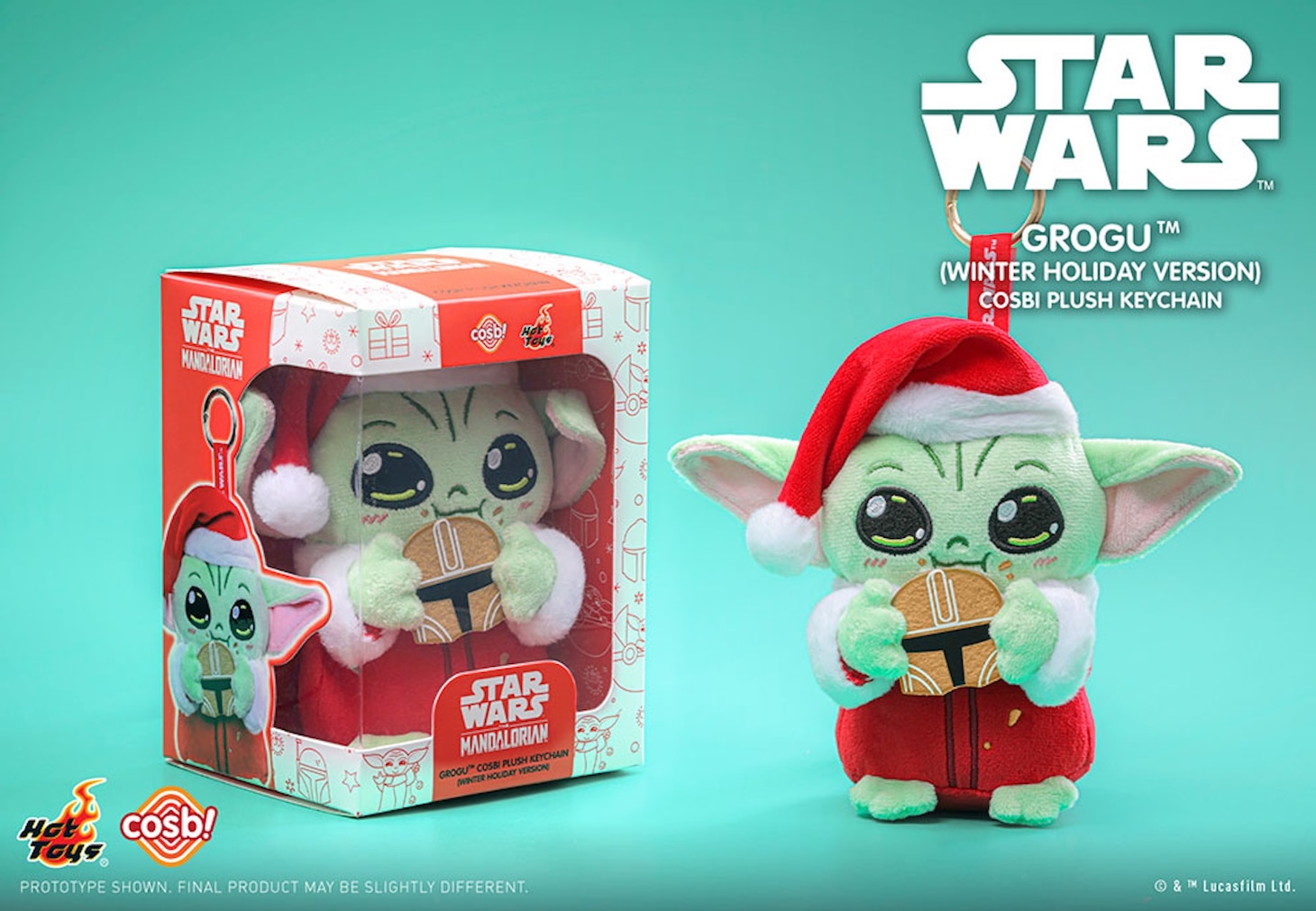 コスビ・ぬいぐるみキーチェーン「スター・ウォーズ」ウィンター・ホリデー グローグー © & TM Lucasfilm Ltd.