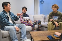 左から園村健介、三元雅芸、阪元裕吾