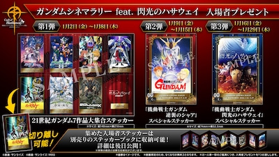上映イベント「ガンダムシネマラリー feat. 閃光のハサウェイ」入場者プレゼントのステッカー
