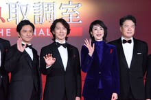 「劇場版『緊急取調室 THE FINAL』」カウントダウンイベントにて、左から石丸幹二、佐々木蔵之介、天海祐希、田中哲司