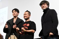 台湾映画「あの頃、君を追いかけた」トークイベントの様子。左からクー・チェンドン（柯震東）、ギデンズ・コー（九把刀）、山崎貴