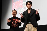 台湾映画「赤い糸 輪廻のひみつ」トークイベントの様子。左からギデンズ・コー（九把刀）、クー・チェンドン（柯震東）