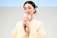 映画「国宝」歌舞伎座大晦日特別上映会に登壇した見上愛