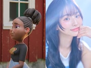 イェンスが気になっている女の子リサ（左）に声を当てる天沢カンナ（右）