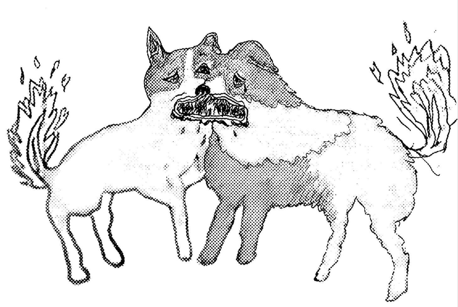 「トゥギャザー」より、2匹の犬のイラスト