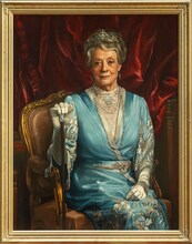 映画「ダウントン・アビー／グランドフィナーレ」に登場するバイオレット・クローリーの肖像画。マギー・スミスが演じてきた、シリーズを象徴するキャラクター