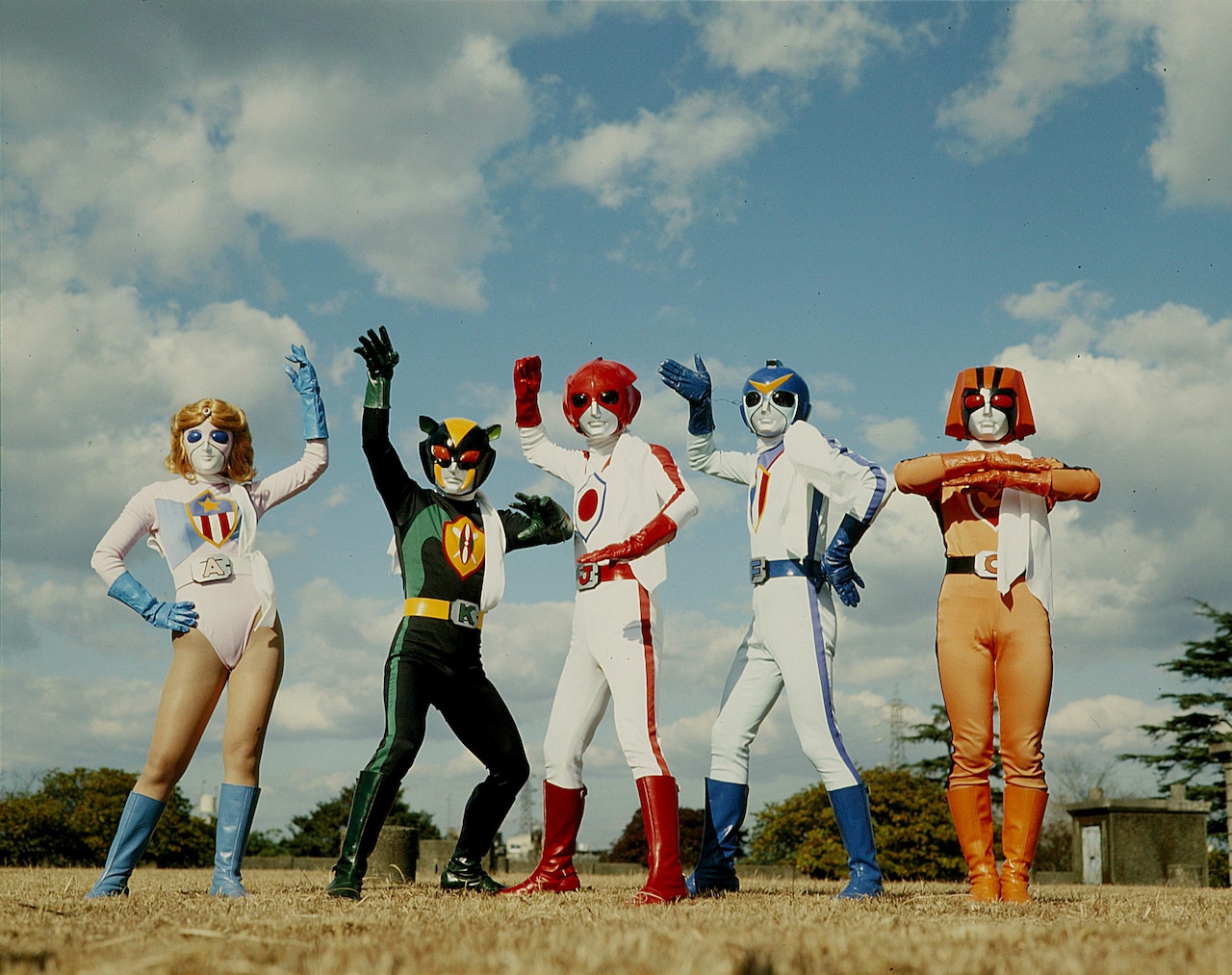 バトルフィーバーJ。左からミスアメリカ、バトルケニア、バトルジャパン、バトルフランス、バトルコサック ©東映 © Marvel Characters,Inc. All Rights Reserved