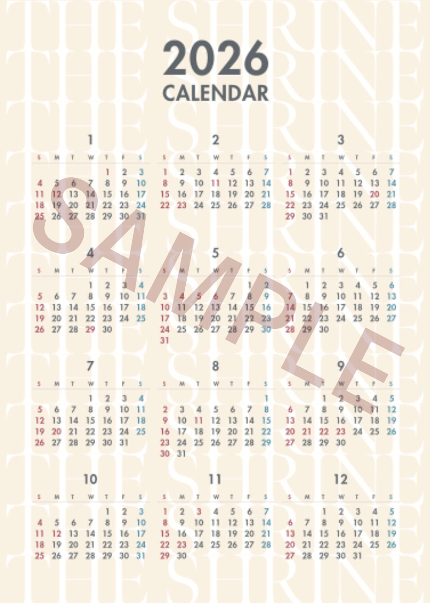 「神社 悪魔のささやき」ムビチケカード第2弾特典の「カレンダーカード2026」裏面