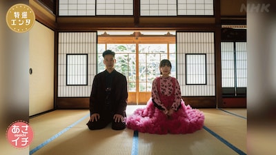 NHK総合「あさイチ」1月23日放送回の「特選！エンタ」コーナーに出演するハンバート ハンバート。連続テレビ小説「ばけばけ」の主題歌「笑ったり転んだり」を生歌唱する