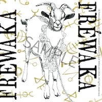 「FREWAKA／フレワカ」入場者プレゼント第1弾のヤギステッカー