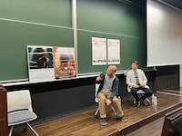 「山形ドキュメンタリー道場 in 東京 2025」に登壇した奥谷洋一郎（左）、エリック・ニアリ（右）