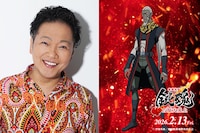 左から山口勝平、「新劇場版 銀魂 -吉原大炎上-」オリジナルキャラクターの猿赫（えんかく）