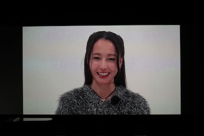 映画「#拡散」で新聞記者・福島美波を演じた沢尻エリカ。ビデオメッセージが披露された