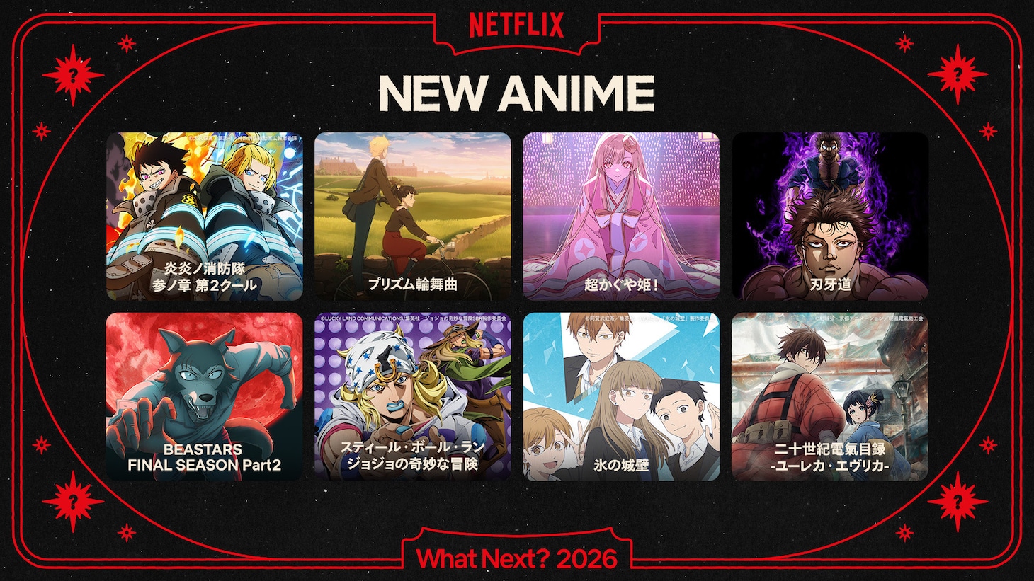 Netflix 2026年のアニメ作品配信ラインナップ