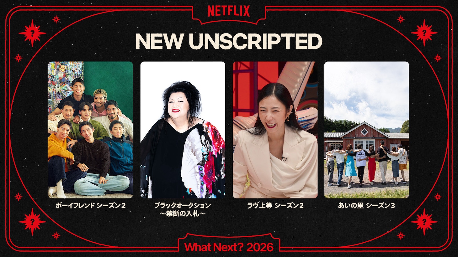 Netflix 2026年のアンスクリプテッド作品配信ラインナップ