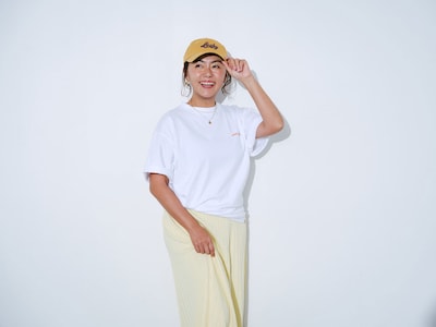 三共食品が展開するサステナブルアパレルブランド「GOODFOOD」とのコラボレーションを行った田中律子