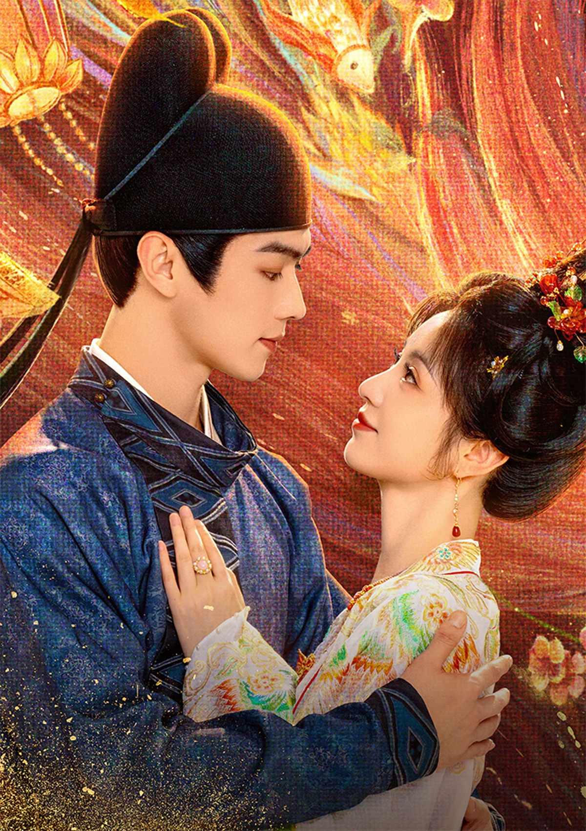 中国ドラマ「子夜帰」（英題「Moonlit Reunion」）ビジュアル。シュー・カイ（許凱）演じる梅逐雨（左）とティエン・シーウェイ（田曦薇）演じる武禎