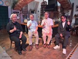 「『継承』ドキュメント・オブ・超クウガ展」より、左から大石真司、髙寺成紀、荒川稔久、鈴村展弘