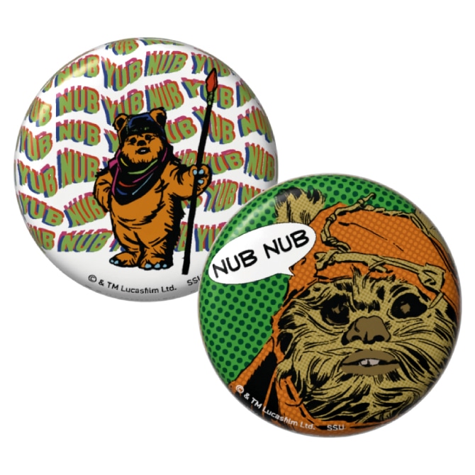 「Happyくじ / STAR WARS 『EWOKS』」I賞の缶バッジセットイメージ