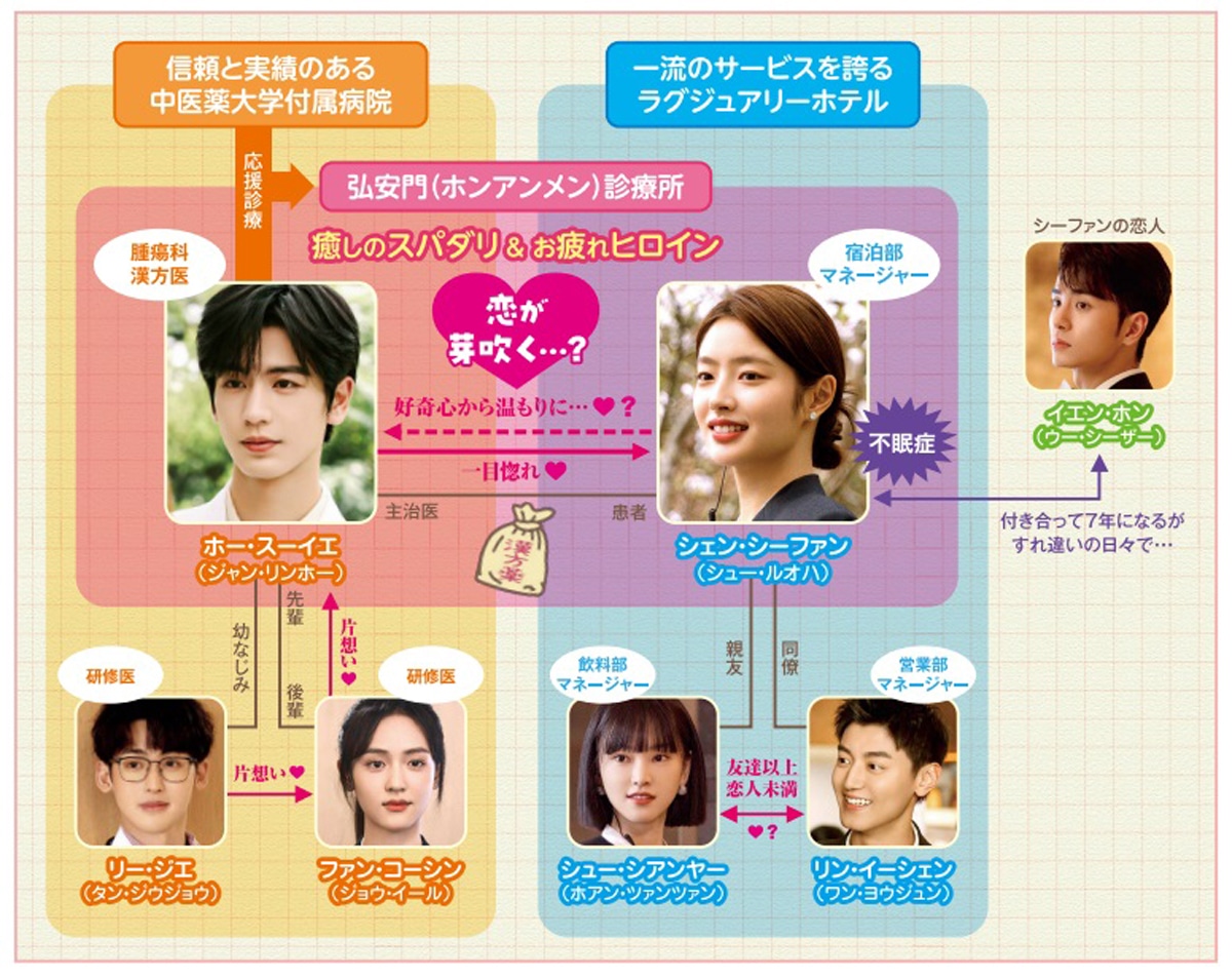 中国ドラマ「素敵な恋の咲かせかた」（原題「愛你」）相関図