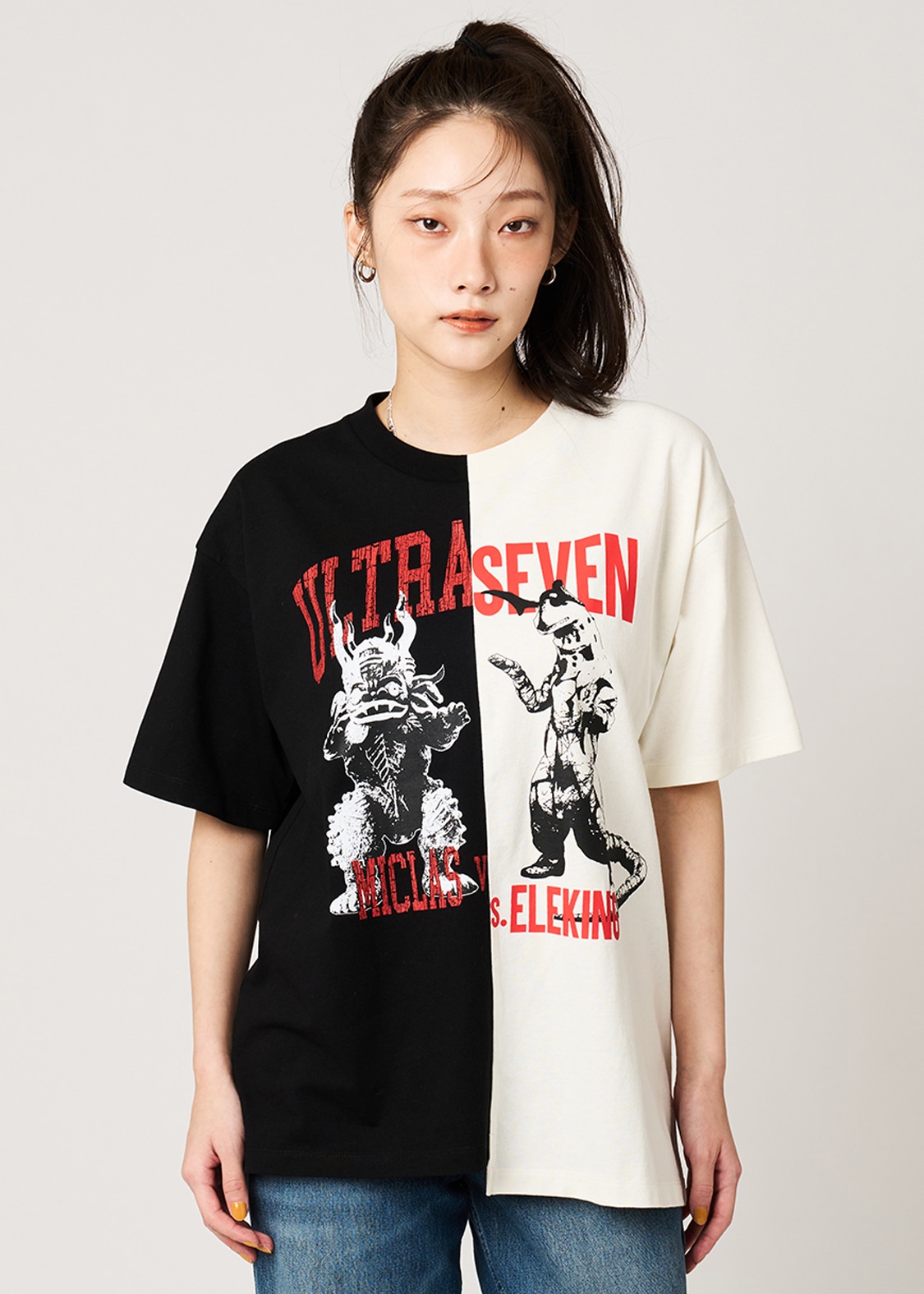 ミクラスVSエレキング ｜切替ビッグシルエットTシャツ（税込4500円）©TSUBURAYA PROD.