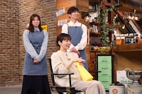 「おかべろ」2月7日放送回より、“地獄のレッスン”の監督を務める桜井ユキ（手前）。後ろは見守る田中友梨奈（左）と石田明（右）