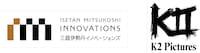 左から三越伊勢丹イノベーションズのロゴ、K2 Picturesのロゴ