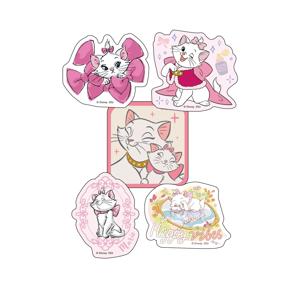 Happyくじ「Disney にゃん・にゃん・にゃん 」H賞のダイカットステッカーセット（全8種）