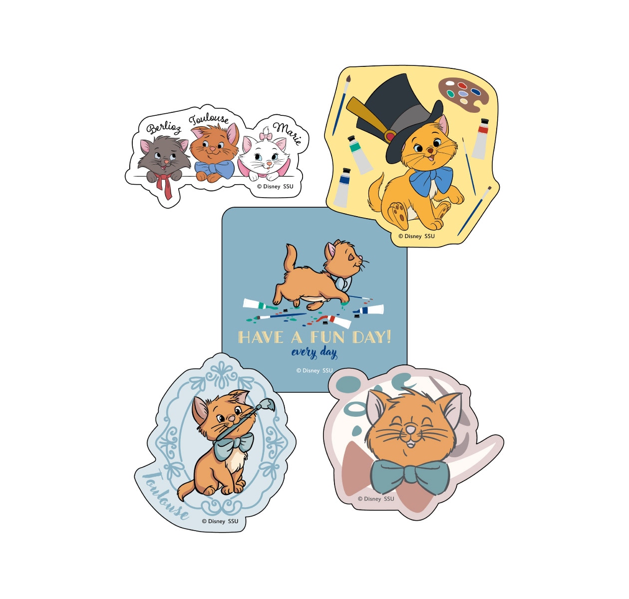 Happyくじ「Disney にゃん・にゃん・にゃん 」H賞のダイカットステッカーセット（全8種）