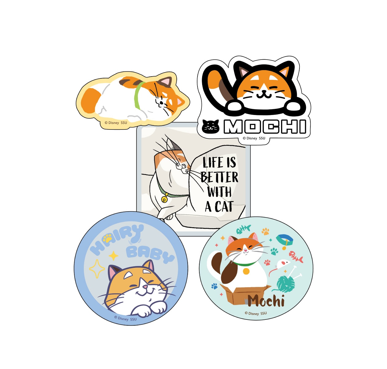 Happyくじ「Disney にゃん・にゃん・にゃん 」H賞のダイカットステッカーセット（全8種）