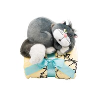 Happyくじ「Disney にゃん・にゃん・にゃん 」LAST賞 ルシファーのぬいぐるみ付きブランケット（ぬいぐるみ / 全高約15cm）